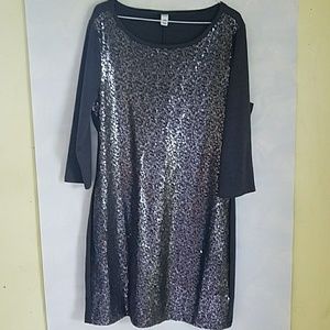 Old navy gunmetal gray and sequined stretch dress.